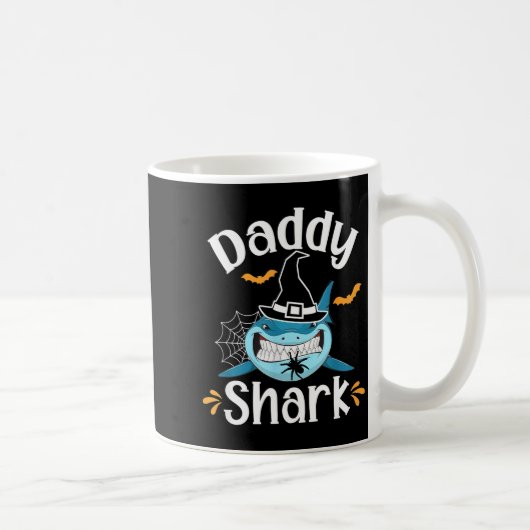 Mens Daddy Shark Funny Halloween Daddy Announcemen Koffiemok (Rechts)