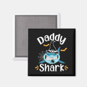 Mens Daddy Shark Funny Halloween Daddy Announcemen Magneet (Voorkant / Achterkant)