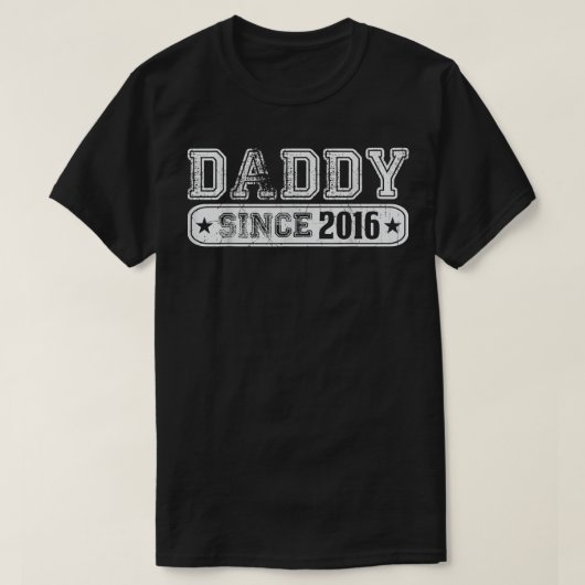 Mens Daddy Since 2016 T Father's Day New Dad Gift T-shirt (Design voorkant)