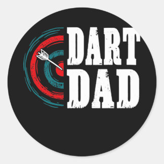 Mens Dart Dad Darts Player Father Dartboard Ronde Sticker