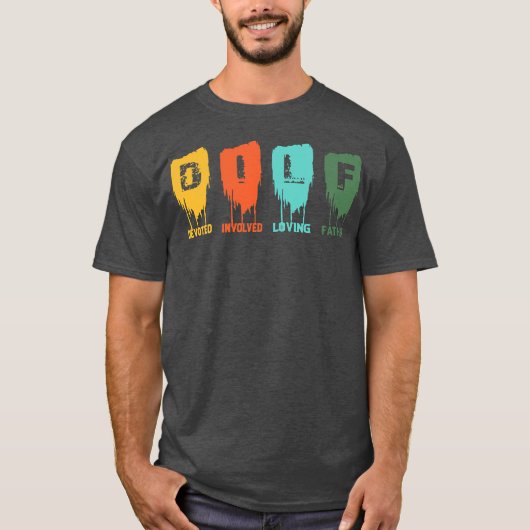 Mens DILF Devoted Involved Loving Father Dad Papa T-shirt (Voorkant)