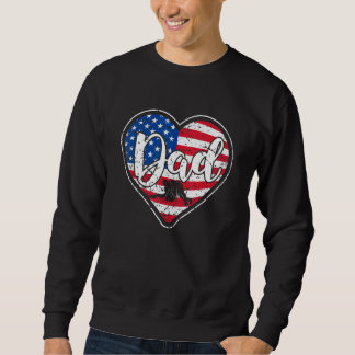 Mens Distressed American Flag Heart Wrestling Dad Trui