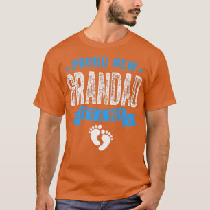 Mens Distressed Proud New Grandad It's A Boy Gende T-shirt