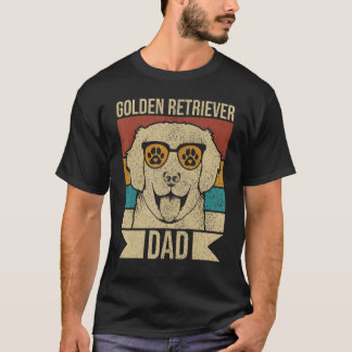 Mens Dog Papa Animal Pet  Owner Vintage Golden Ret T-shirt
