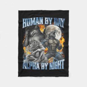 Mens door de dag Alpha door de nacht Cool Grappige Fleece Deken