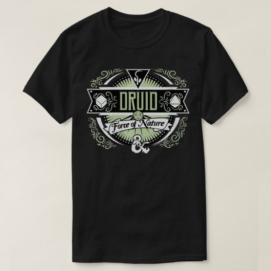 Mens Dungeons en Dragons Druid Force of Natuur VN T-shirt (Design voorkant)