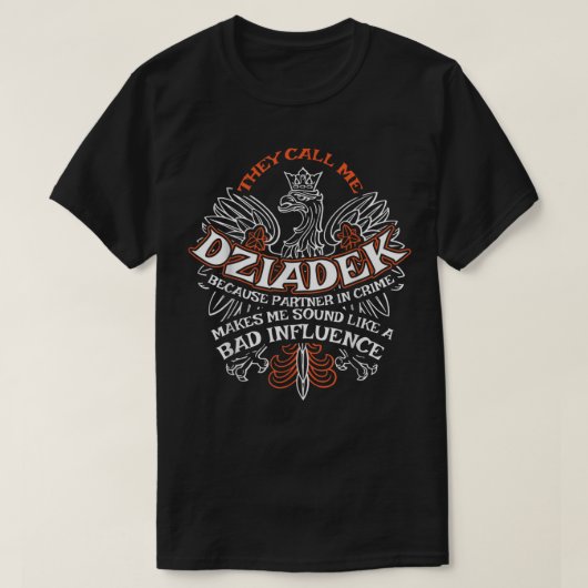 Mens Dziadek Polish American Grandads Dziadzia Dyn T-shirt (Design voorkant)