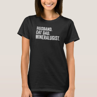 Mens Echtgenoot Kat Vader Mineralog Geoloog T-shirt
