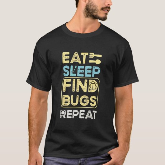 Mens Eet Slaap Vind Bugs Herhaal Programmeur Debu T-shirt (Voorkant)