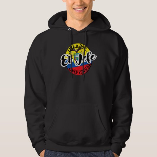 Mens El Jefe Dad in Spanish Ecuador Hoodie (Voorkant)