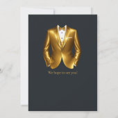 Men's Elegant Tuxedo Gold Black 50th Birthday Kaart (Achterkant)