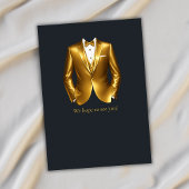 Men's Elegant Tuxedo Gold Black 50th Birthday Kaart