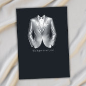 Men's Elegant Tuxedo Silver Black 50th Birthday Kaart