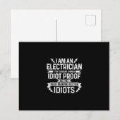Mens elektricien Ik probeer dingen idiootbestendig Briefkaart (Voorkant / Achterkant)