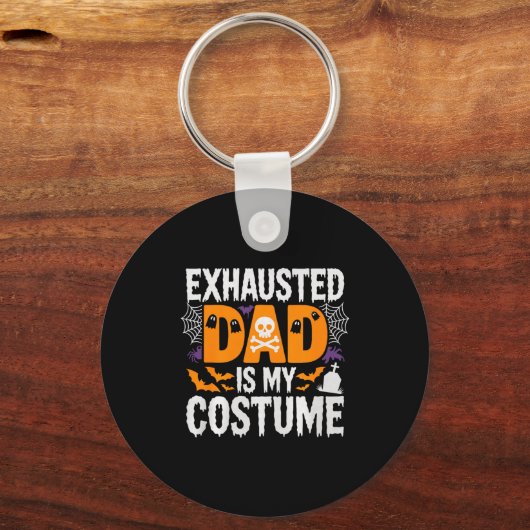 Mens Exhausted Dad Is My Costume Shirt Men Hallowe Sleutelhanger (Voorkant)