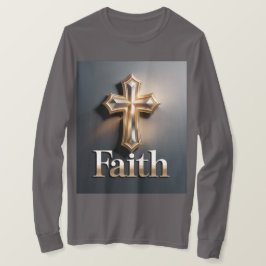 Men's Faith Cross Grey T-Shirt