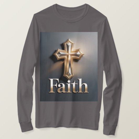 Men's Faith Cross Grey T-Shirt (Design voorkant)