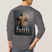 Men's Faith Cross Grey T-Shirt (Achterkant)