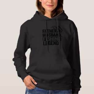Mens Father Husband Fishing Legend Bass Fisherman Hoodie