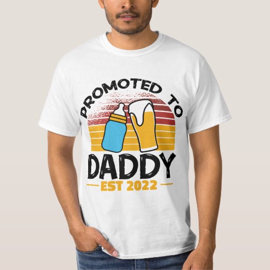 Mens First Time Dad Promoted to Daddy 2022  T-shirt (Voorkant)