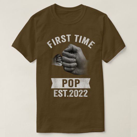 Mens First Time Pop Est 2022 , Funny Pregnancy Ann T-shirt (Design voorkant)