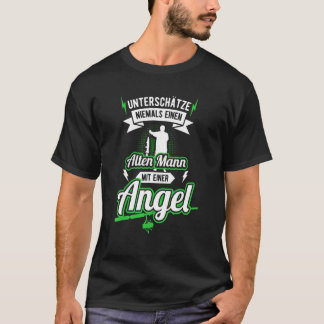 Mens Fishing Saying Old Man Angel Fisherman Joke T-shirt