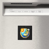 Mens Flat Earth Society Funny Conspiracy Space Glo Magneet (Insitu (Vaatwasser))