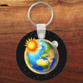 Mens Flat Earth Society Funny Samenzwering Space G Sleutelhanger (Voorkant)