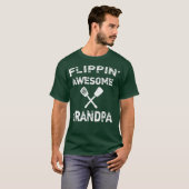 Mens Flippin Awesome Grandpa Fun Cooking BBQ T-shirt (Voorkant volledig)
