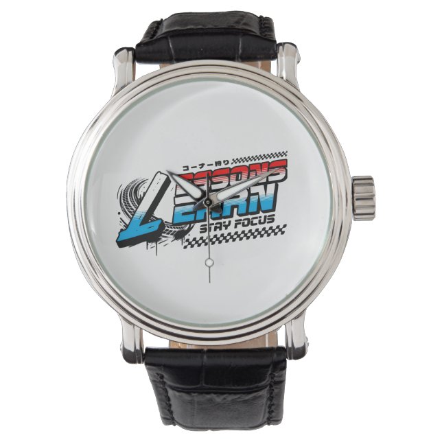 MEN'S FOCUS LESSONS LEARN SILVER EWATCH WATCH HORLOGE (Voorkant)