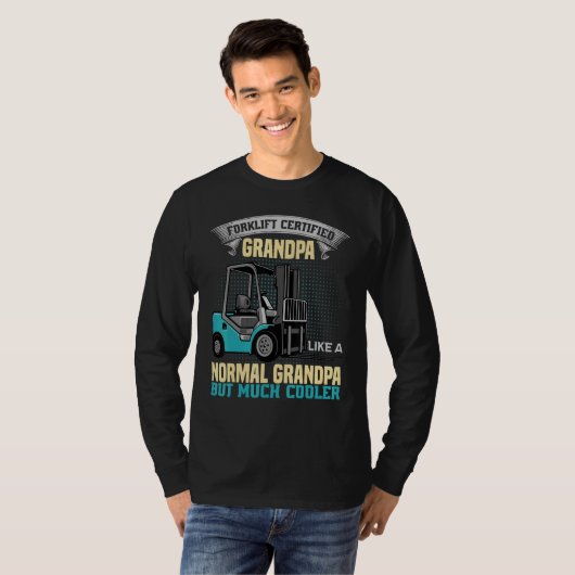 Mens Forklift Certified Grandpa  Forklift Operator T-shirt (Voorkant volledig)
