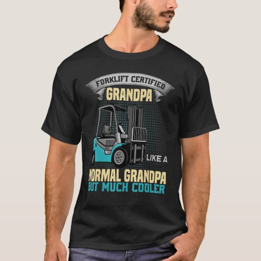 Mens Forklift Certified Grandpa  Forklift Operator T-shirt (Voorkant)