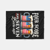 Mens Four Score en 7 Bieren Ago 4 juli Fleece Deken (Voorkant (Horizontaal))