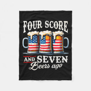 Mens Four Score en 7 Bieren Ago 4 juli Fleece Deken