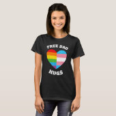 Mens FREE DAD HUGS Rainbow LGBT Flag Gay Pride T-shirt (Voorkant volledig)