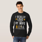 Mens Funny Arrowhead Hunter I Really Love My Wife  T-shirt (Voorkant volledig)