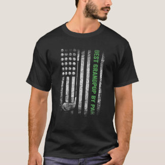 Mens Funny Best Grandpop By Par Father's Day Golf T-shirt