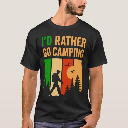 Mens funny camping  t-shirt (Voorkant)