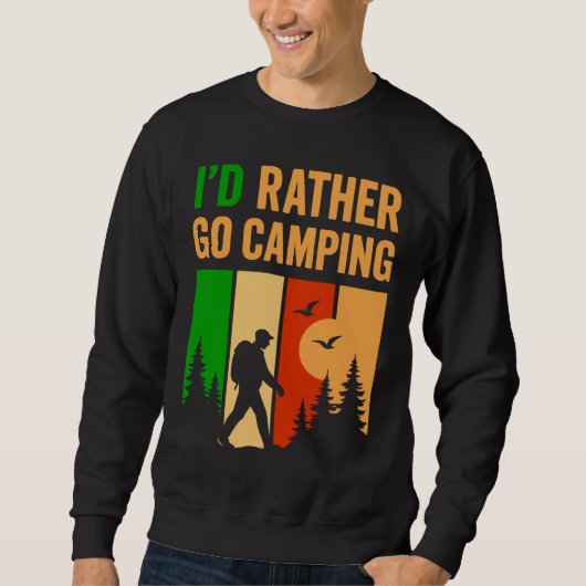 Mens funny camping  trui (Voorkant)