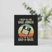 Mens Funny dad Jokes in dad-a-Base Feestdagenkaart (Staand voorkant)