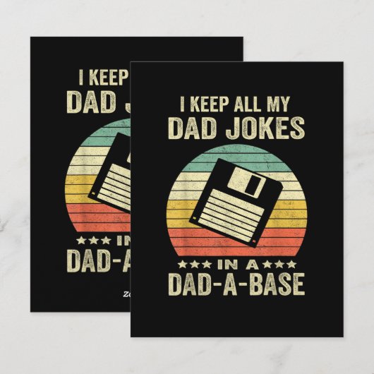 Mens Funny dad Jokes in dad-a-Base Feestdagenkaart (Voorkant / Achterkant)