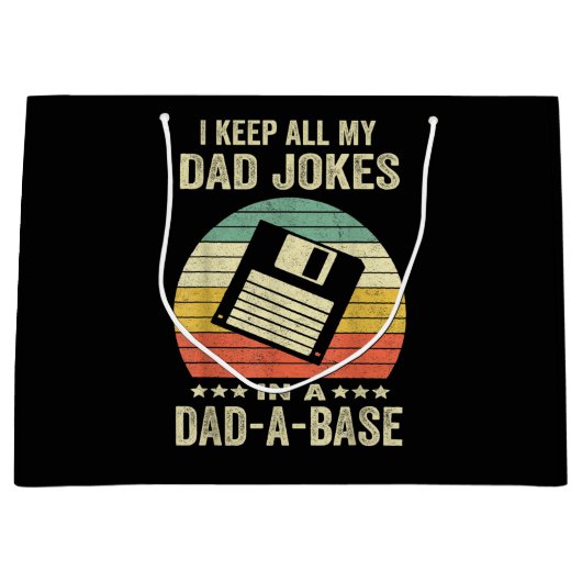 Mens Funny dad Jokes in dad-a-Base Groot Cadeauzakje (Voorkant)