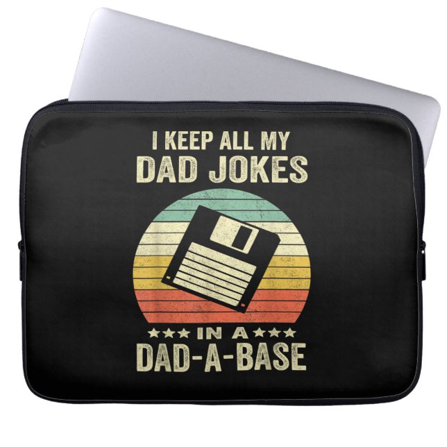 Mens Funny dad Jokes in dad-a-Base Laptop Sleeve (Voorkant)