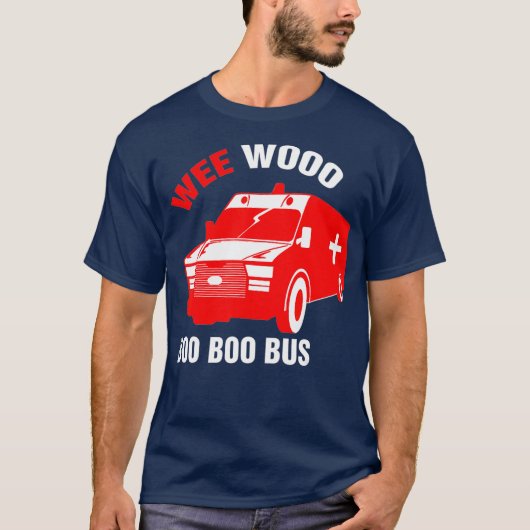 Mens Funny EMT Wee Woo Boo Boo Bus Emergency T-shirt (Voorkant)