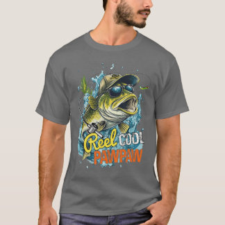 Mens Funny Fathers Day Vintage Fishing Reel Cool P T-shirt