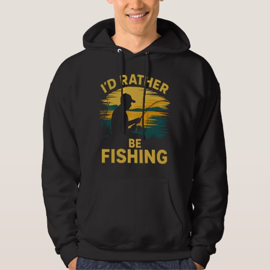 Mens funny fishing  hoodie (Voorkant)