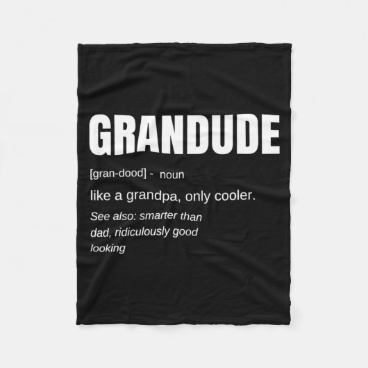 Mens Funny Grandude Cool Grandpa Novelty  Fleece Deken (Voorkant)