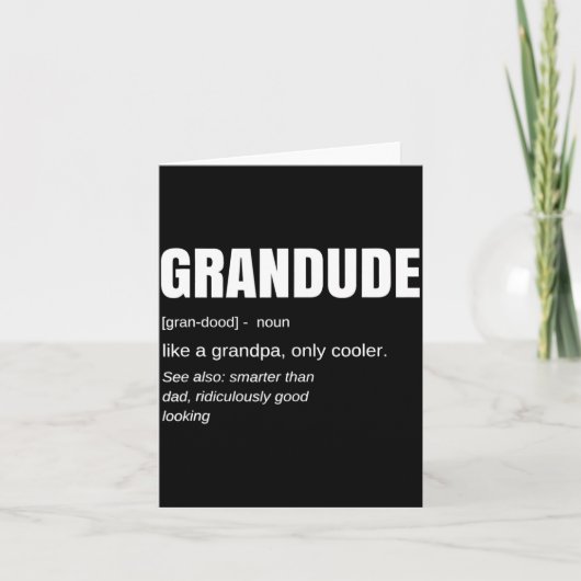 Mens Funny Grandude Cool Grandpa Novelty  Kaart (Voorkant)