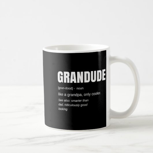 Mens Funny Grandude Cool Grandpa Novelty  Koffiemok (Rechts)