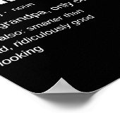 Mens Funny Grandude Cool Grandpa Novelty  Poster (Hoek)
